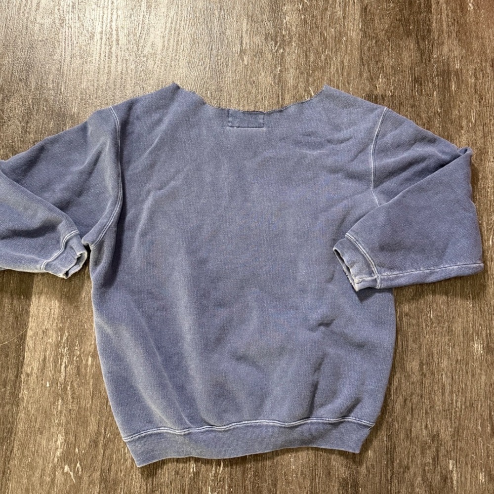 Z. Cavaricci Sweatshirt Women Large Blue Vintage 90s Embroidered Cut Neck USA - Picture 4 of 4